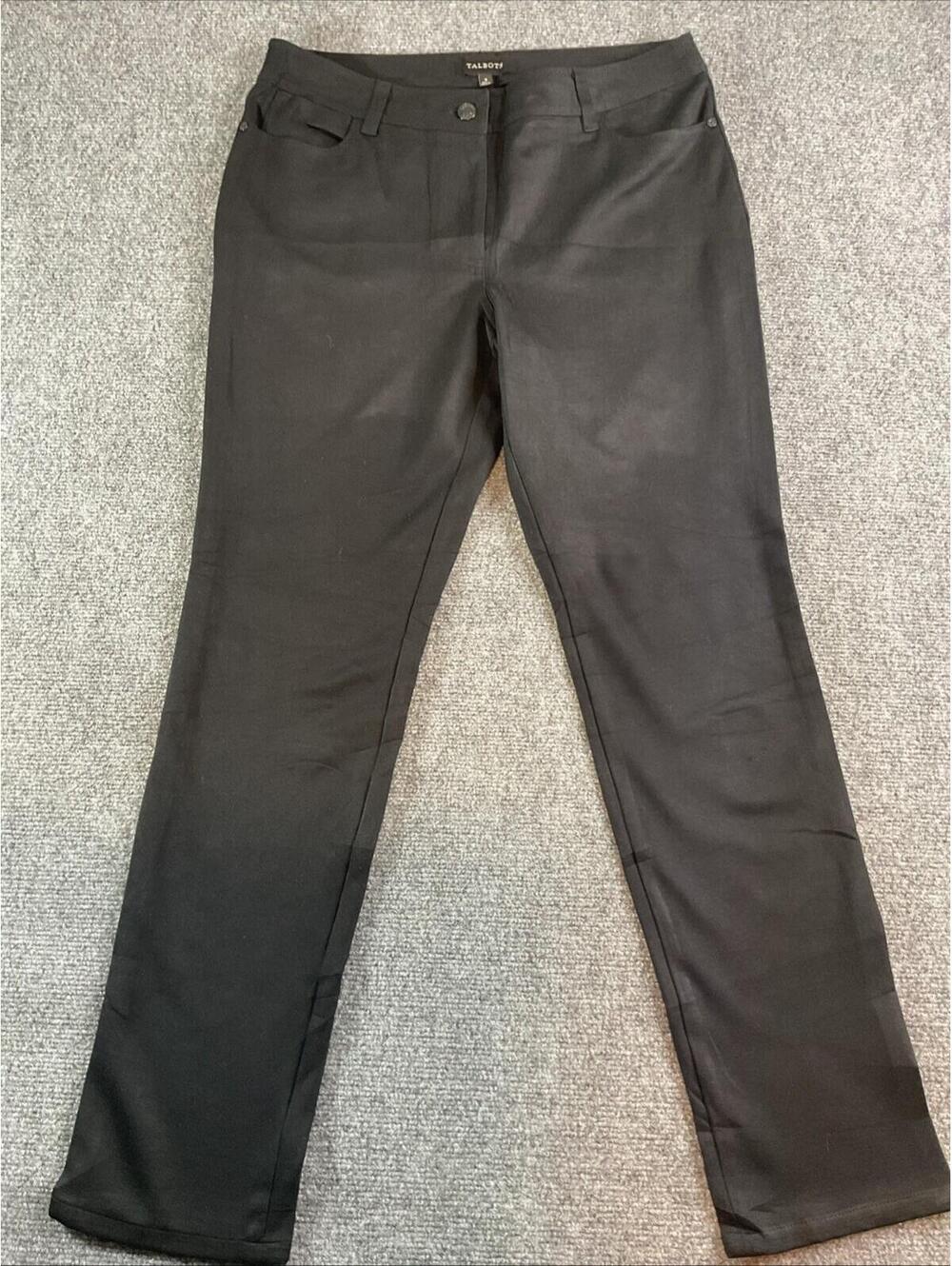 Talbots Woman Black Dress Pants Size 8 Elastic Straight Stretch